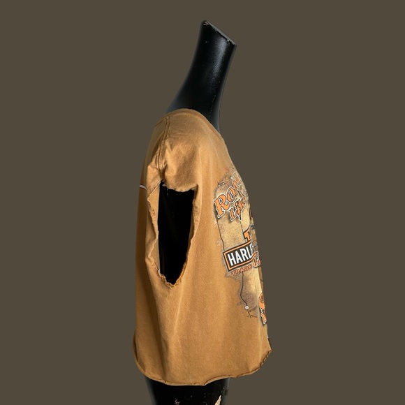 Harley-Davidson Tan and Black Graphic reworked t-shirt - Picture 2 of 12